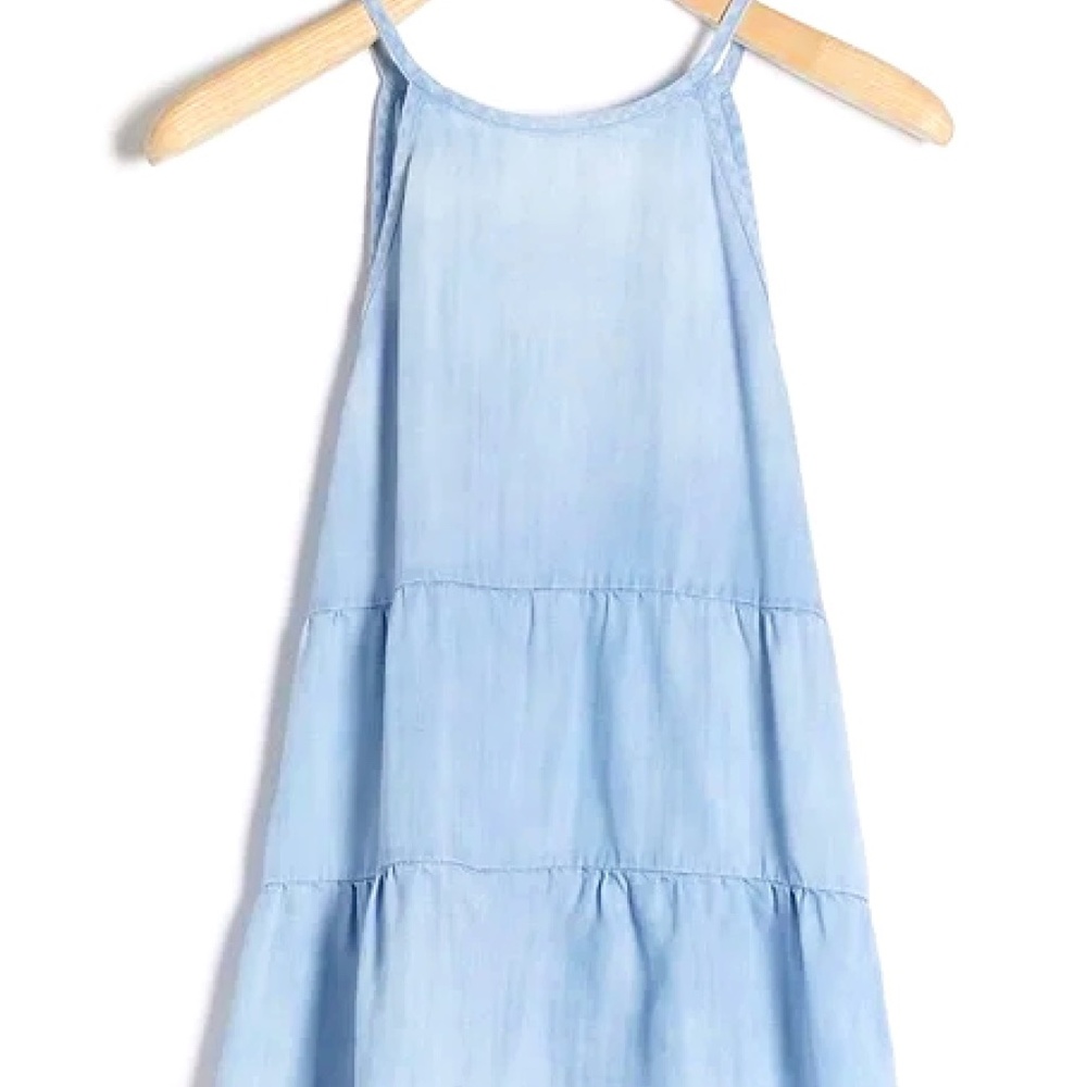 Anthropologie Cloth and Stone Tiered Chambray Top